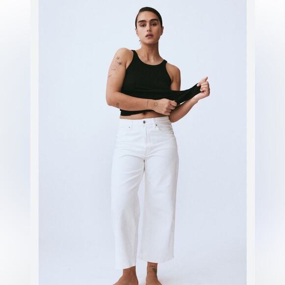 Zara Flare High Rise Crop Jeans - Picture 1 of 6